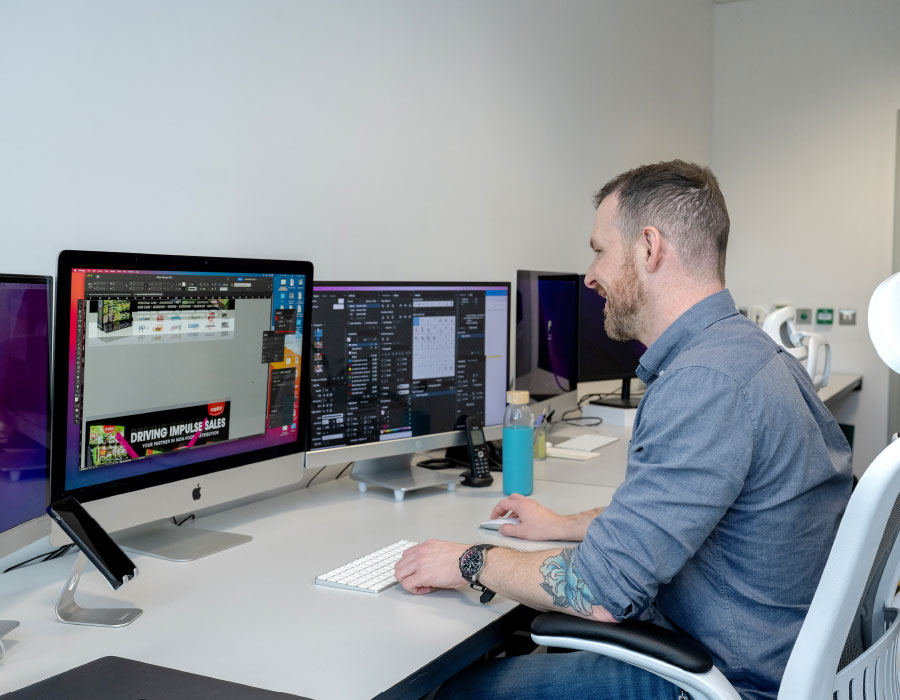 Person working at desk