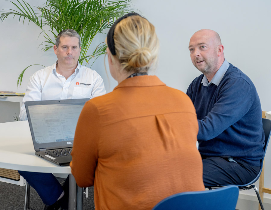 People working at a table