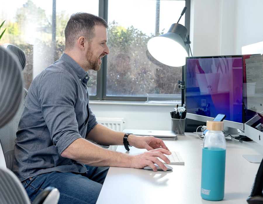 Person working at their Office Space